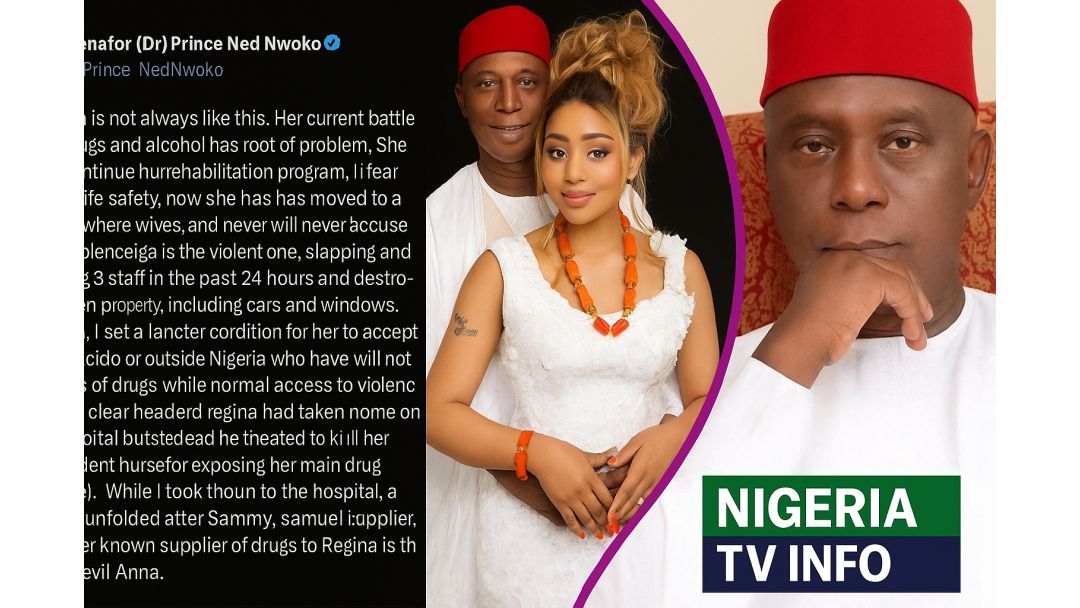 Ned Nwoko Kpara Nwunye Ya Regina Daniels Ọ́rụ Iri Ọgwụ Ọjọọ Ka E Si Kwasa Ọkwa Banyere Ịkụ Nwanyi N'ụlọ Na Ịntanet.