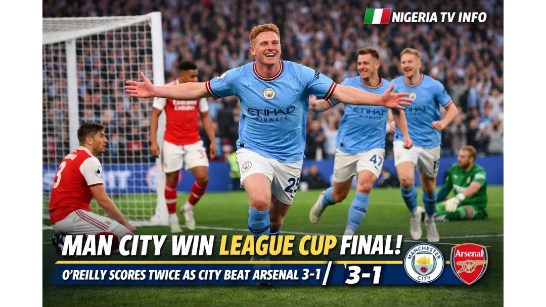 Manchester City Emeela Ka Arsenal Laghachi na League Cup, O’Reilly Kụpụrọ Gọlụ Abụọ
