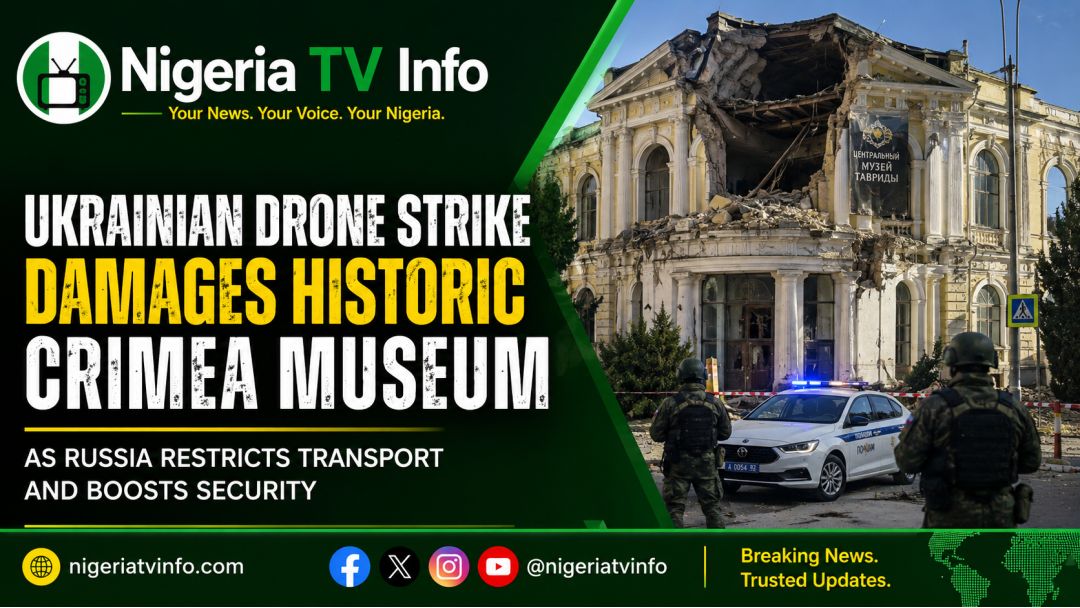 Featured image: Ukrainian Drone Strike Damages Historic Crimea Museum, Russia Tightens Security Measures