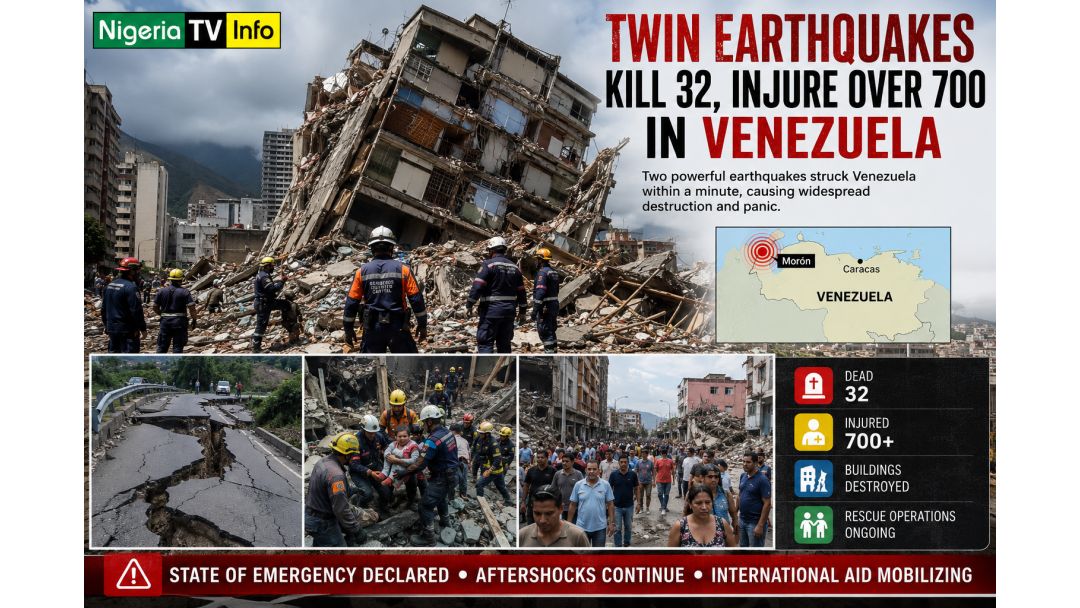 Featured image: Twin Earthquakes Kill 32, Injure Over 700 in Venezuela