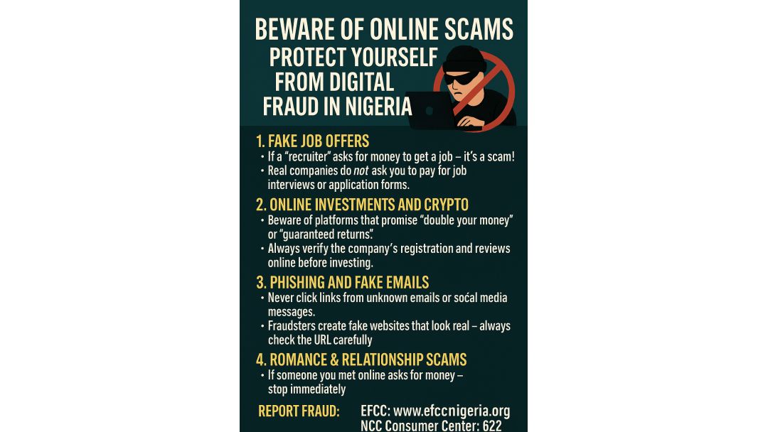 Featured image: Beware of Online Scams – Protect Yourself from Digital Fraud in Nigeria